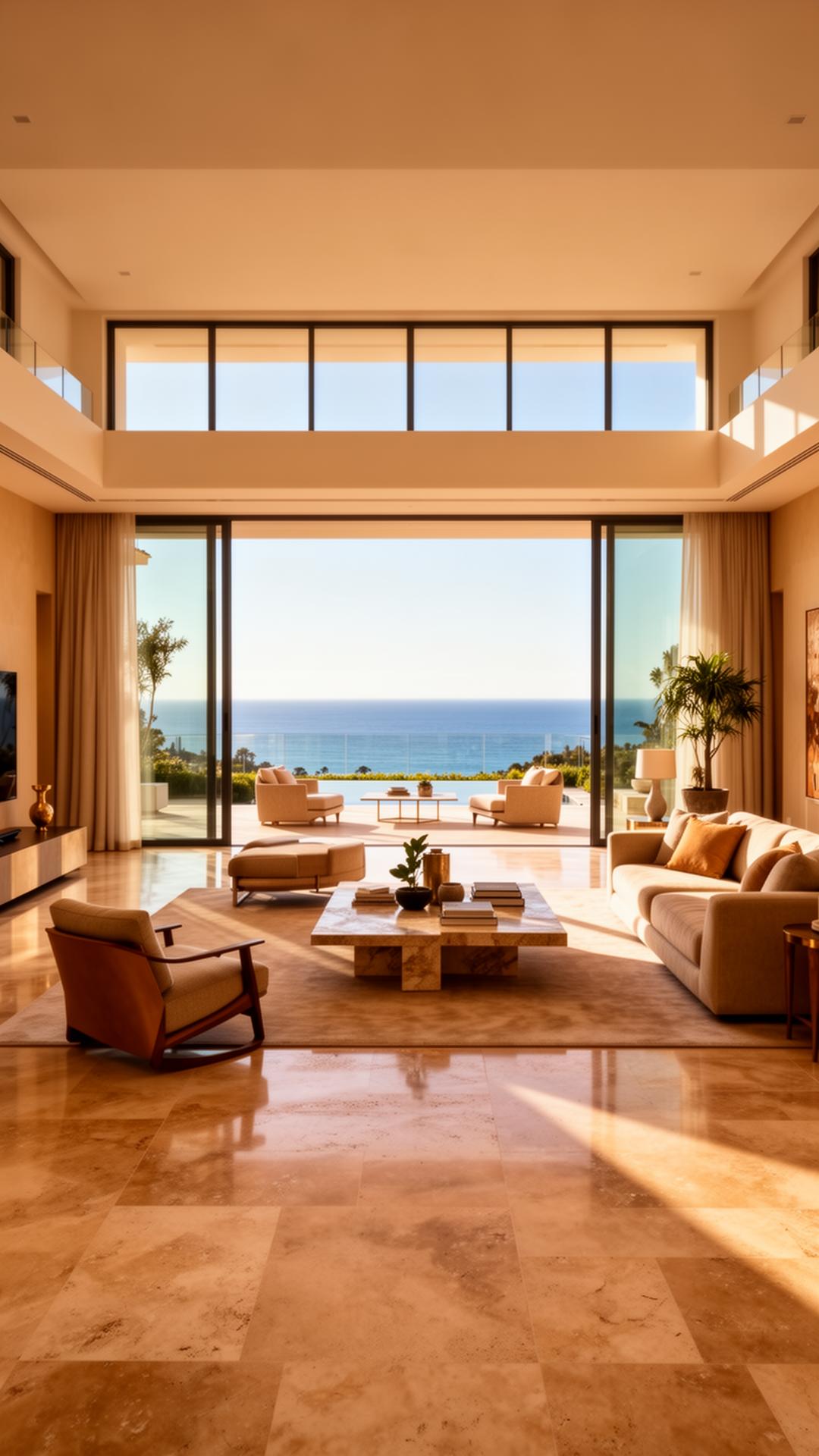 Luxury Marbella villa interior with sea view